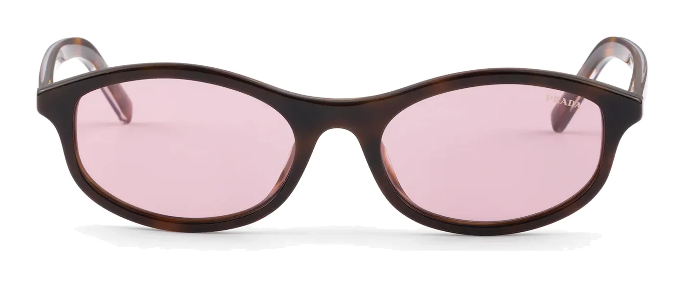Prada Metal Plakalı Oval PR D17S, Kızıl kaplumbağa, tütün boynuz desen